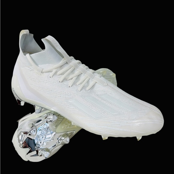 Adidas Adizero Primeknit Triple White Chrome Football Cleats GX5420 Men’s Sz 16